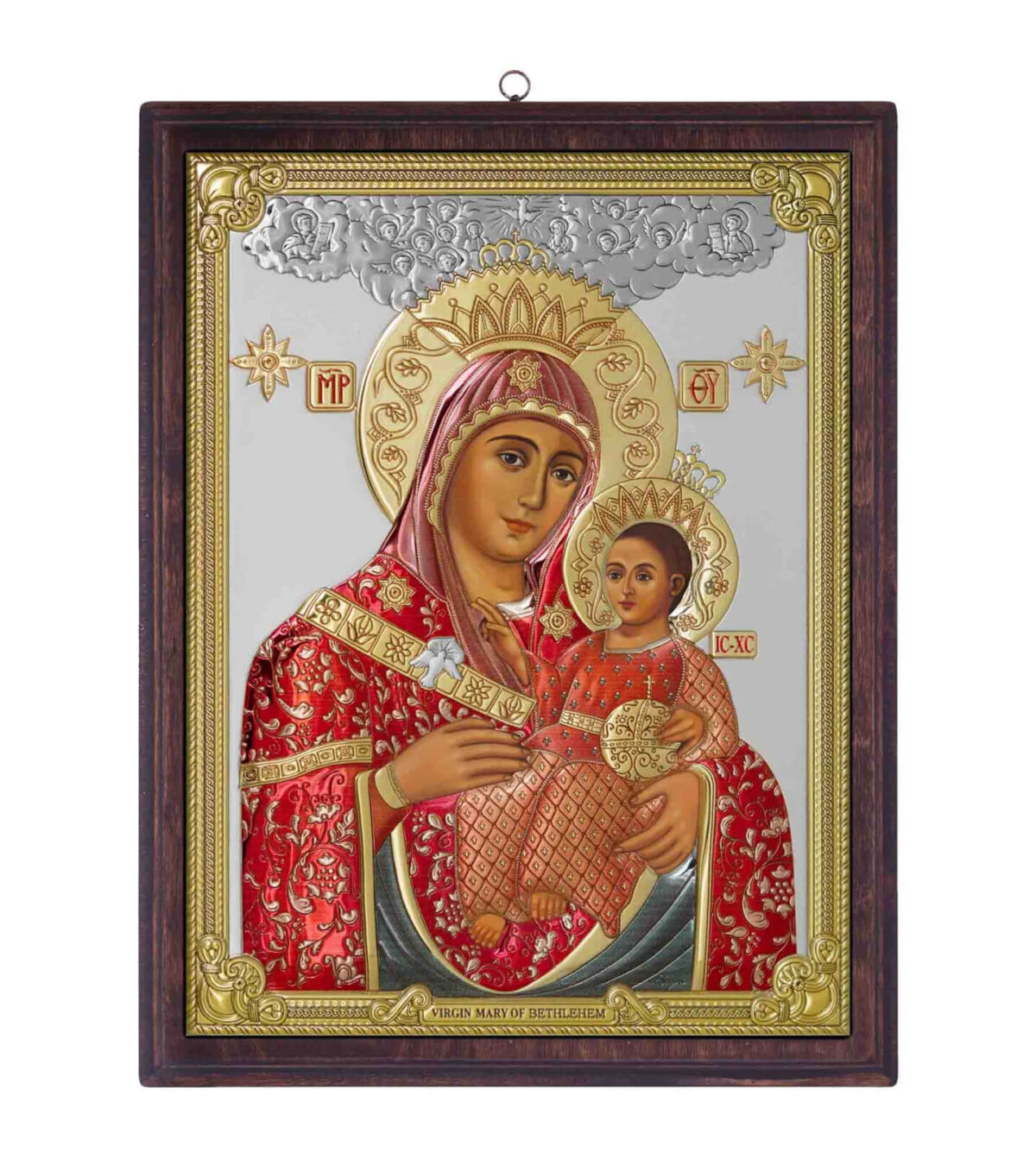 Icoana Maicii Domnului de la Bethleem Argint 17x21.5cm Color
