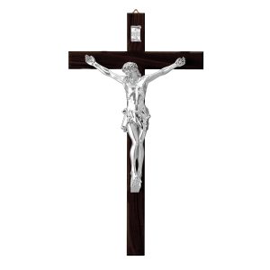 Cruce Lemn si Crucifix Argint 25 cm