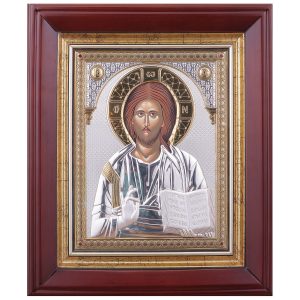 Icoana Iisus Hristos Argint 47x56 Cm Auriu Cu Sticla