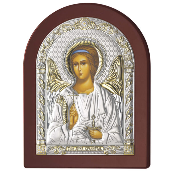 Icoana Ingerul Pazitor Argint 15x20 cm Auriu