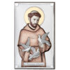 Icoana Sfantul Francisc Argint 12x20Cm Color
