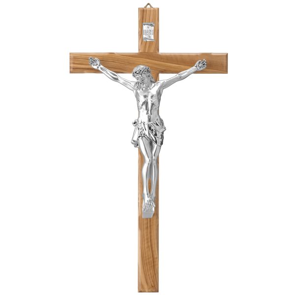 Cruce Lemn Maslin si Crucifix Argint 25 cm