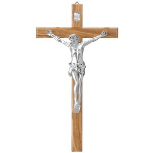 Cruce Lemn Maslin si Crucifix Argint 50 cm