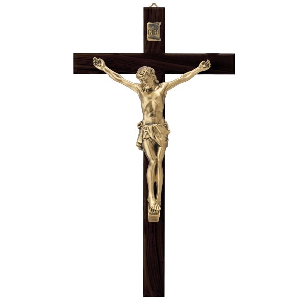 Cruce Lemn si Crucifix Argint 25 cm Bronz