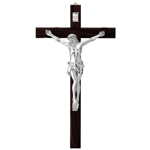 Cruce Lemn si Crucifix Argint 50 cm