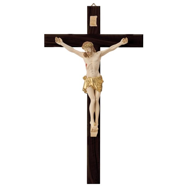 Cruce Lemn si Crucifix Argint 25 cm Color