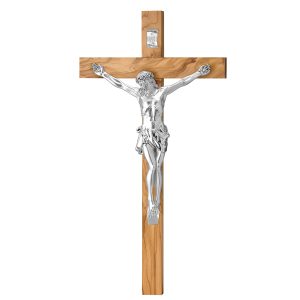 Cruce Lemn Maslin si Crucifix Argint 33.5 cm