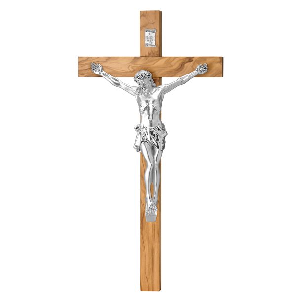 Cruce Lemn Maslin si Crucifix Argint 33.5 cm