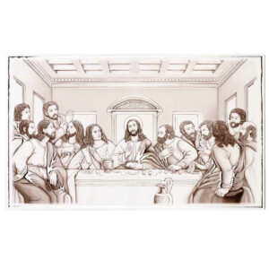 Icoana Cina Cea de Taina 79x50cm cu Foita de Argint