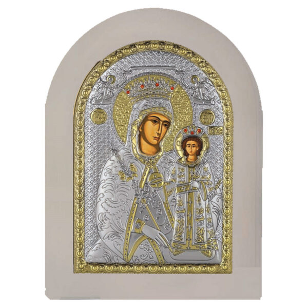 Icoana Maicii Domnului Imparateasa Argint 15x21cm Auriu