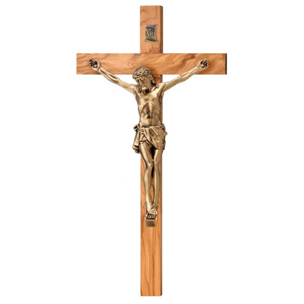 Cruce Lemn Maslin si Crucifix Bronz 23.5 cm