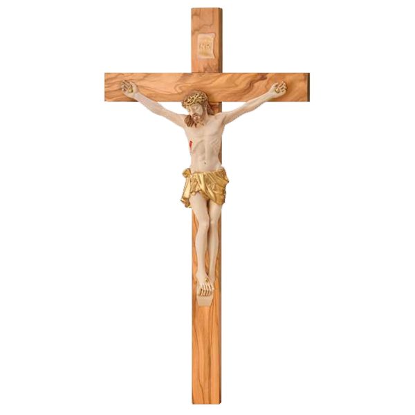 Cruce Lemn Maslin si Crucifix Color 23.5 cm