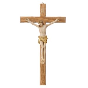 Cruce Lemn Maslin si Crucifix Color 25 cm