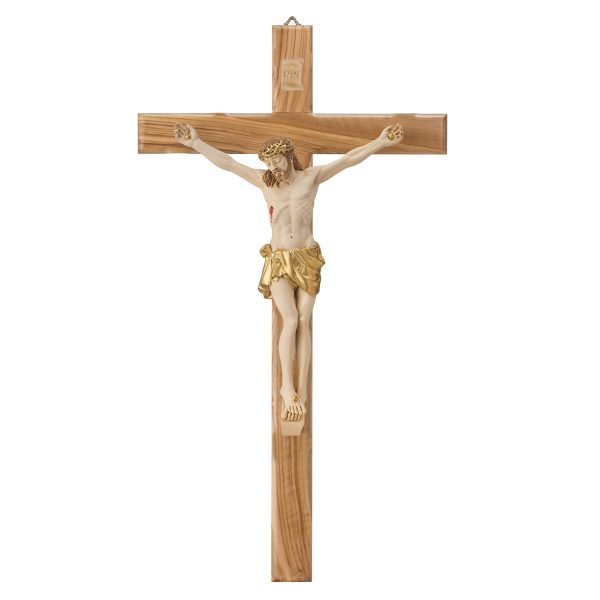 Cruce Lemn Maslin si Crucifix Color 25 cm