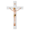 Cruce Lemn Alb si Crucifix Color 31 cm