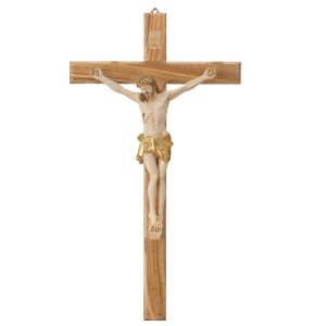 Cruce Lemn Maslin si Crucifix Color 35 cm