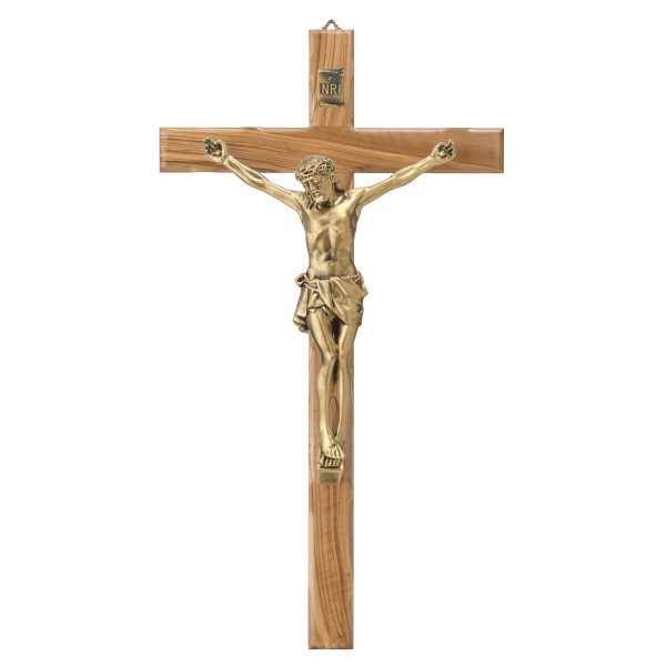 Cruce Lemn Maslin si Crucifix Bronz 25 cm