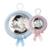 Medalion Maica Domnului Argint Patut 11cm Bleu cu Melodie