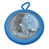 Medalion Maica Domnului Argint Patut 11 cm Bleu cu Melodie