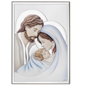 Icoana Sfanta Familie Argint 26x32cm Color