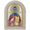 Icoana Sf Teodora de la Sihla Argint 15x21 cm Color cu Rama Alba