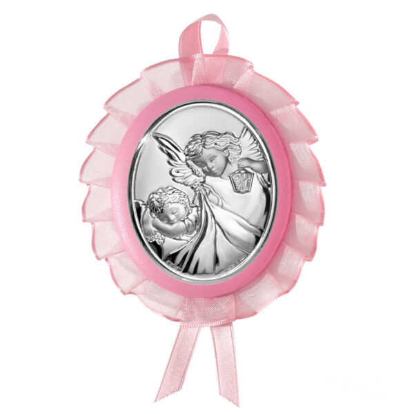 Medalion Patut Ingerul Pazitor 9.5 cm Roz