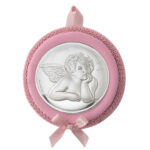 Medalion Patut Ingerul Rafael 11 cm Roz cu Melodie