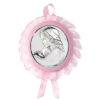 Medalion Patut Maica Domnului Argint 13 cm Roz cu Melodie