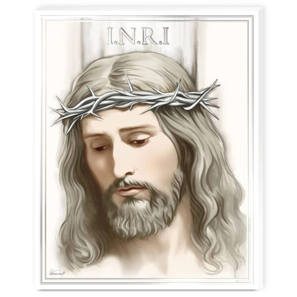 Icoana Iisus Hristos 20x25 cm cu Foita de Argint