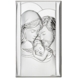 Icoana Sfanta Familie Argint 12x20 cm