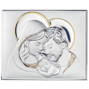 Icoana Sfanta Familie Argint 15.5x19 cm Auriu