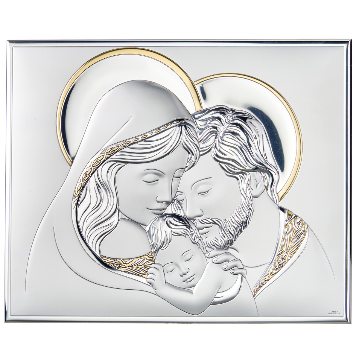 Icoana Sfanta Familie Argint 15.5x19 cm Auriu