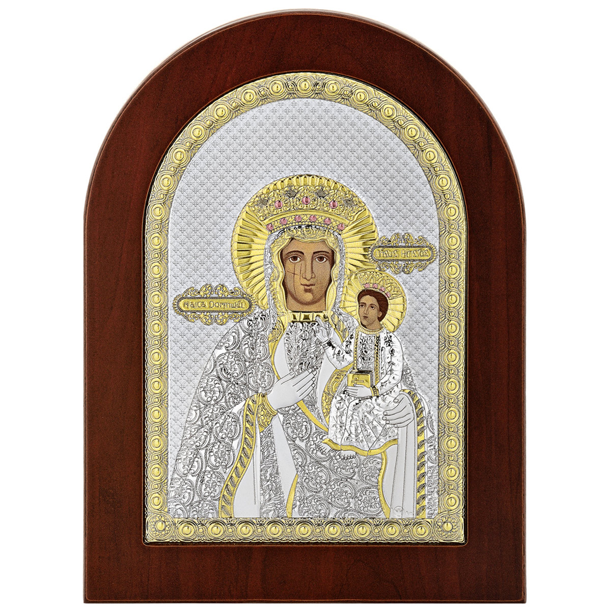 Icoana Maicii Domnului cu Pruncul Argint 20x26 cm