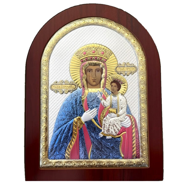 Icoana Maicii Domnului cu Pruncul Argint 15x21 cm Color