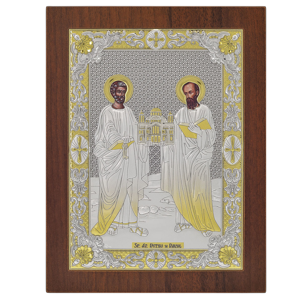 Icoana Sf Apostoli Petru si Pavel din Argint 20x26 cm