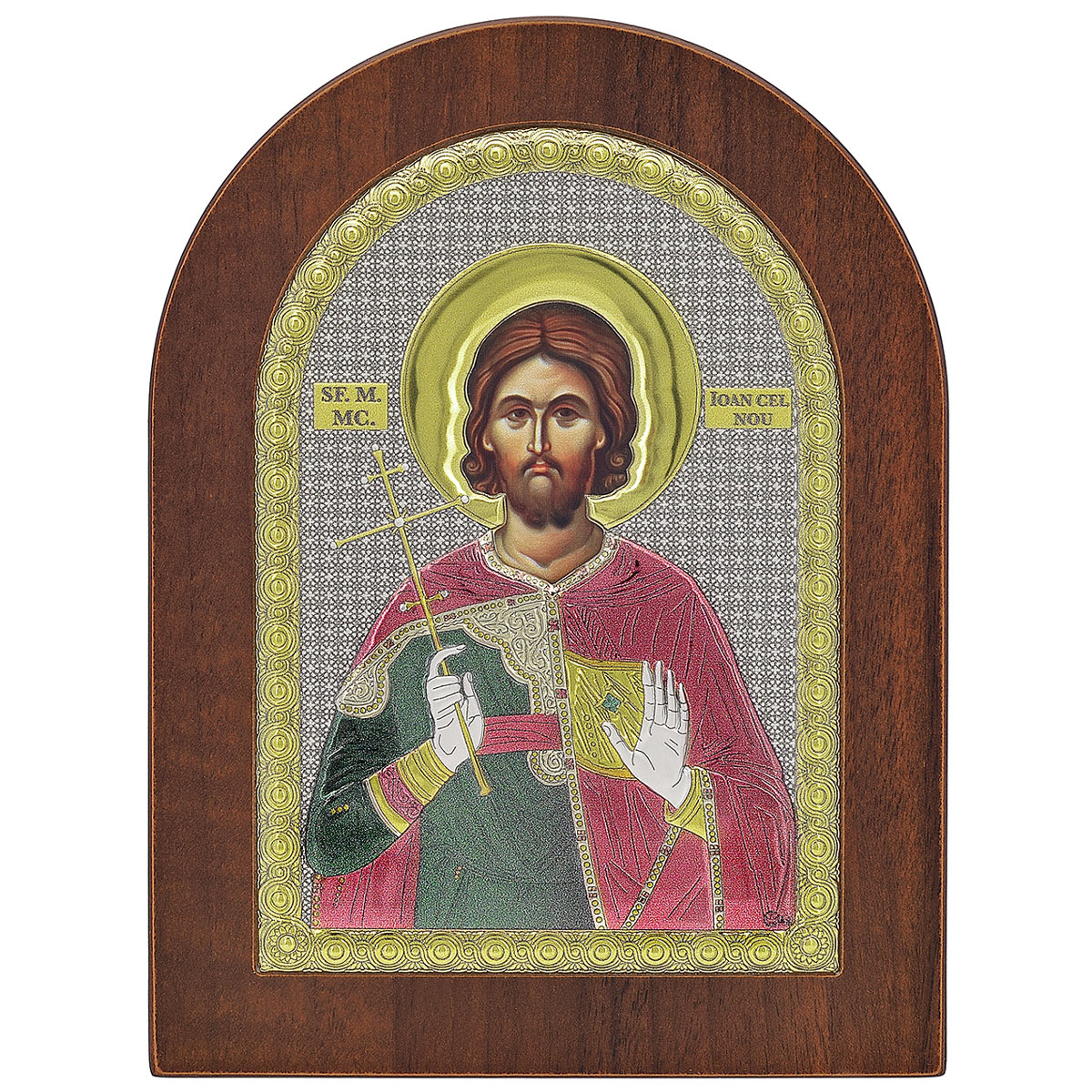 Icoana Sf Ioan cel Nou de la Suceava Argint 10x14 cm Color