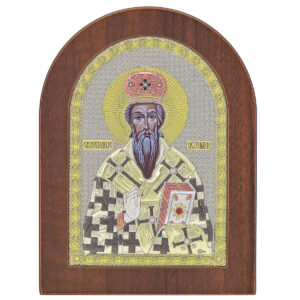 Icoana Sfantul Vasile din Argint 10x14 cm Color