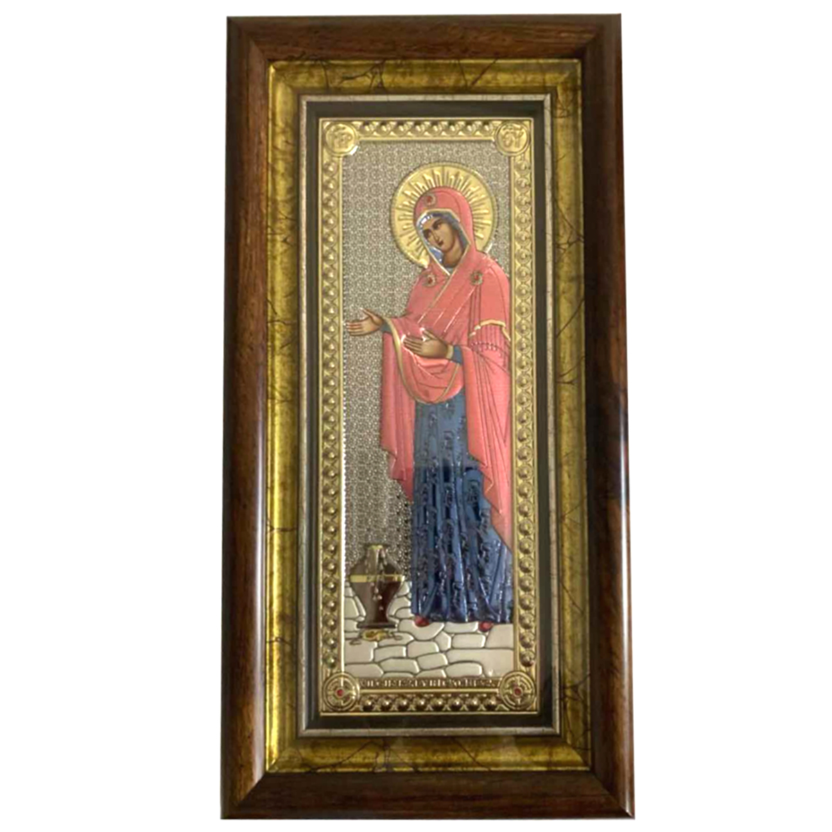 Icoana Sporul Casei din Argint 14x29.5 cm cu Geam