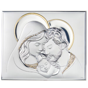 Icoana Sfanta Familie Argint 26x21.5 cm Auriu