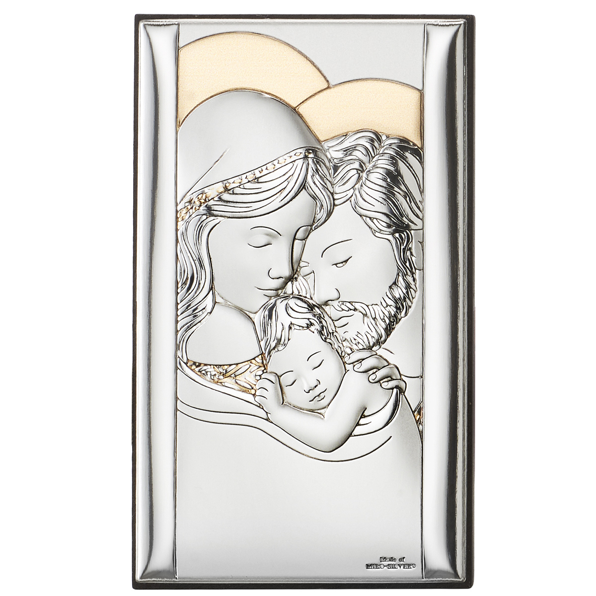 Icoana Sfanta Familie Argint 6.5x11 cm Auriu