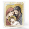 Icoana Sfanta Familie Sticla 12x15 cm cu Foita de Aur