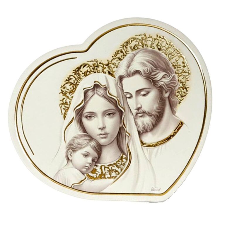 Icoana Sfanta Familie cu Foita de Aur 24.5x21.5 cm Inima
