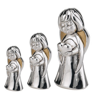 Set 3 Statuete Inger Pazitor Argint cu Inima