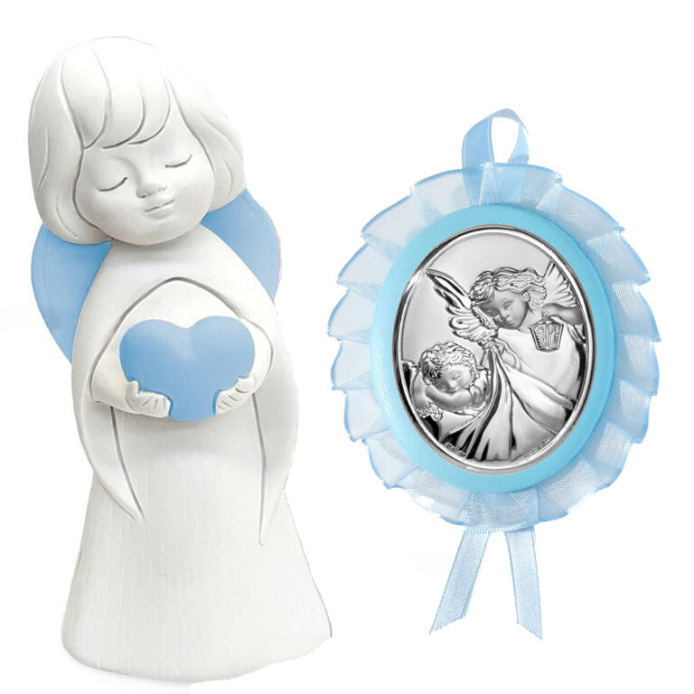 Statueta si Medalion Patut Inger Pazitor Bleu cu Melodie