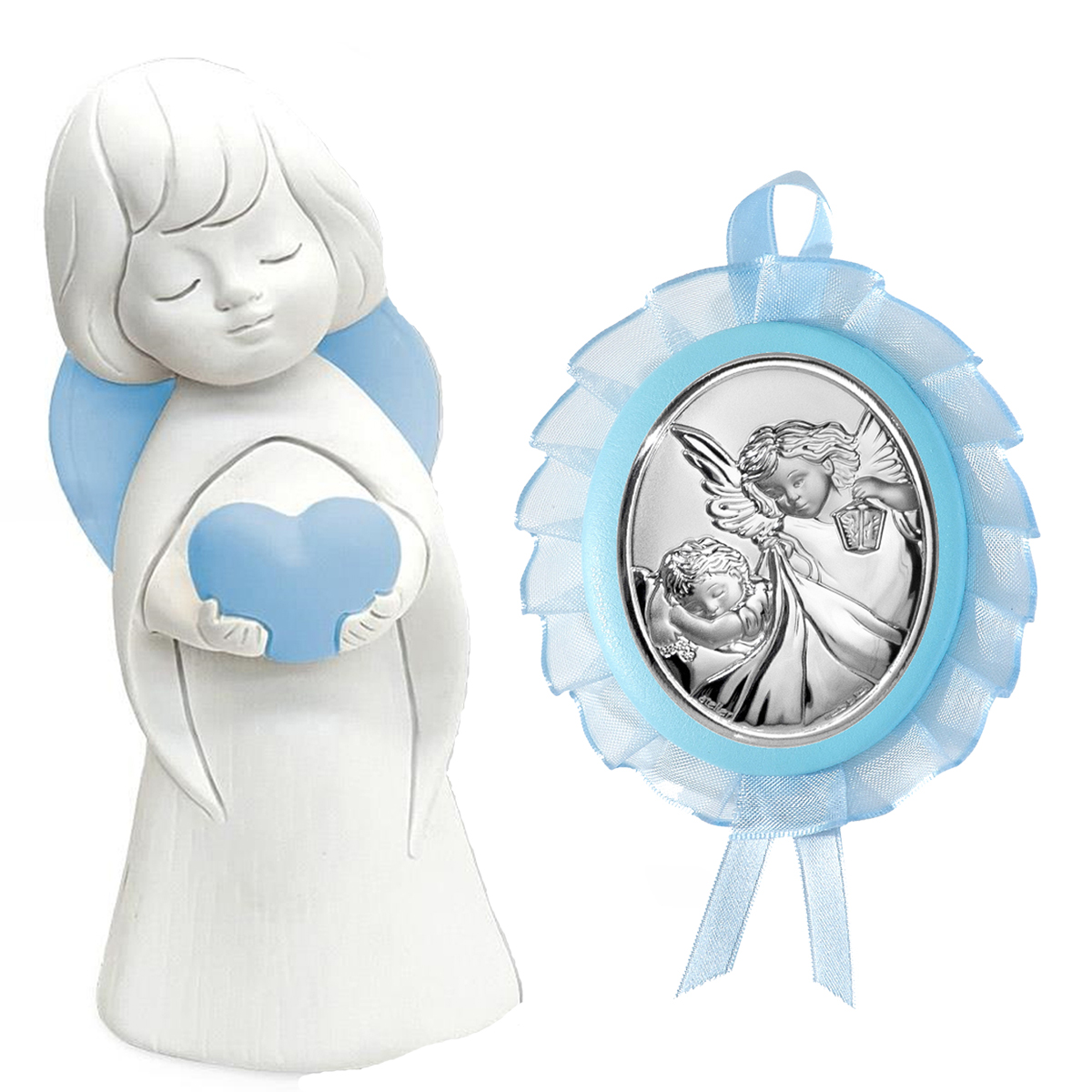 Statueta si Medalion Patut Inger Pazitor Bleu cu Melodie