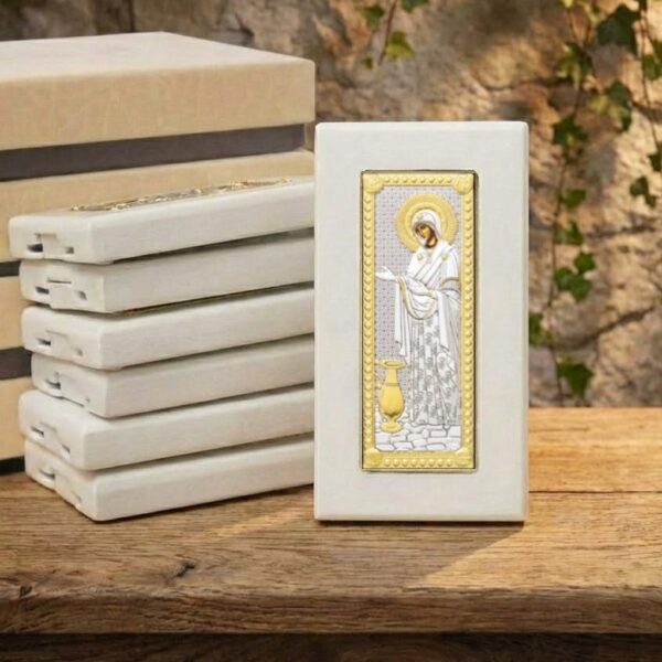 10 Icoane Sporul Casei Argint 6x12 cm Rama Alba