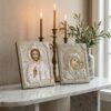 2 Icoane Argint Maica Domnului si Iisus Hristos 20x26 cm