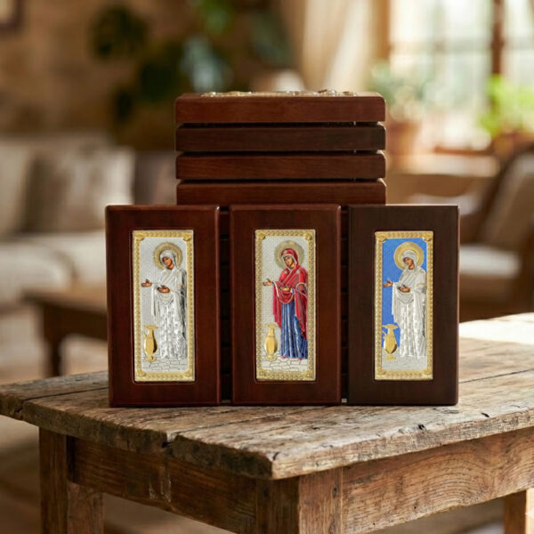 9 Icoane Sporul Casei Argint 5x9cm Rama Maro