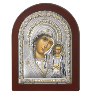 Icoana Argint Maica Domnului Kazan 12x16 cm