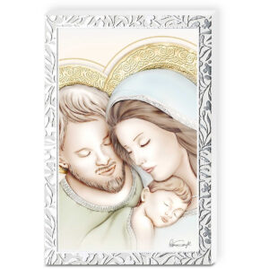 Icoana Sfanta Familie cu Foita de Argint 11.5x17.5 cm